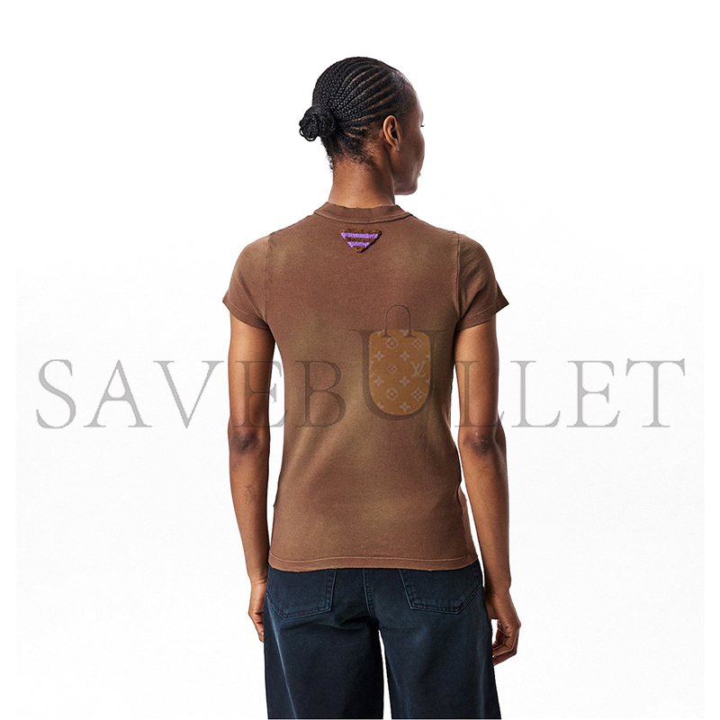 PRADA PRINTED JERSEY LOGO T-SHIRT 